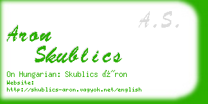 aron skublics business card